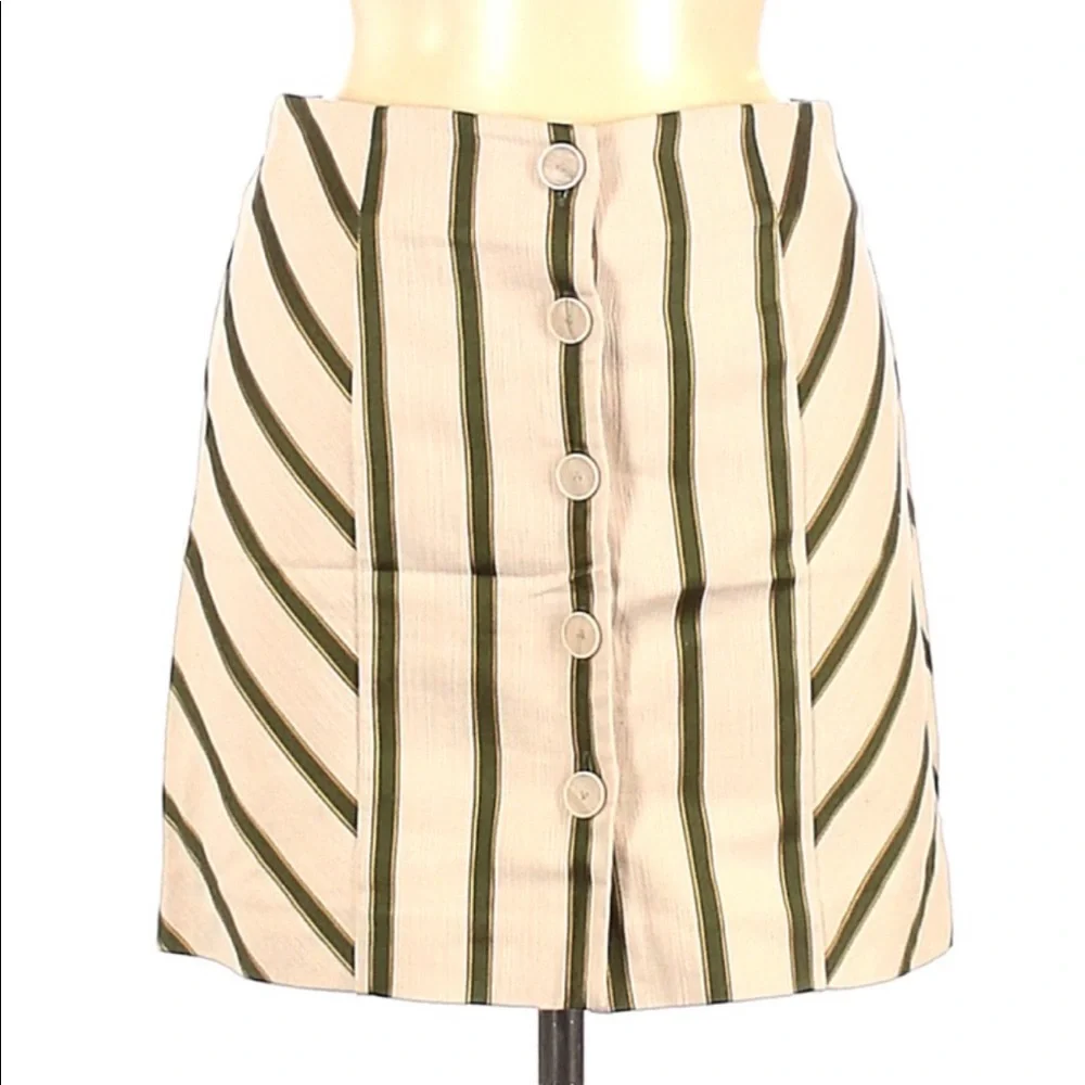 4 for $25 INTERMIX Cotton Stripe A-line Skirt